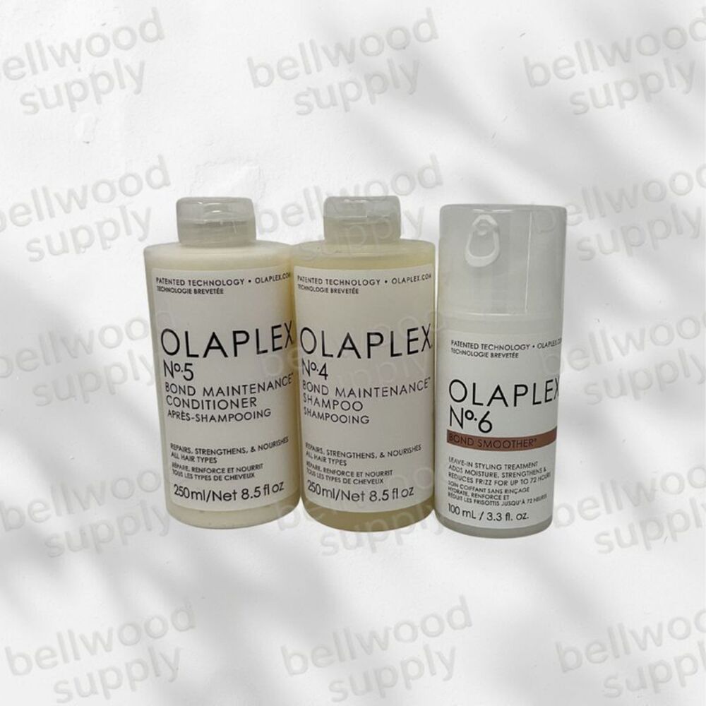 OLAPLEX No. 4 Shampoo 8.5oz No 5 Conditioner 8.5oz & No 6 Bond Smoother 3.3oz